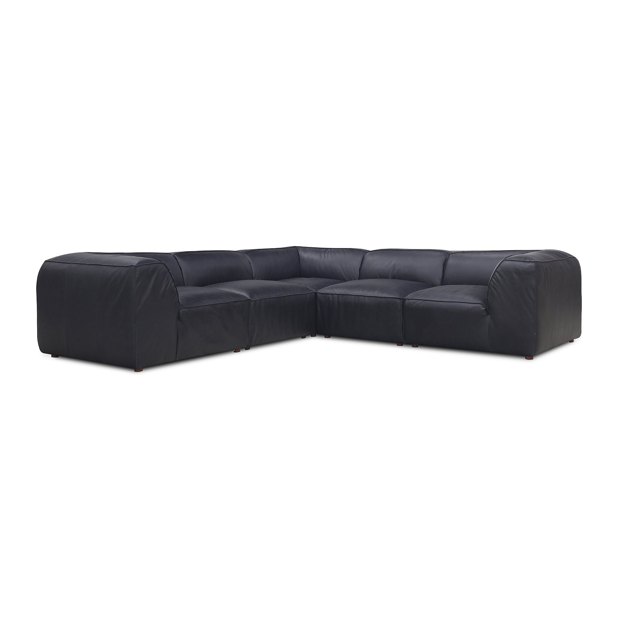 Form Classic L-Shaped Modular Sectional Vantage Black Leather