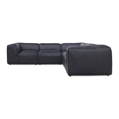 Form Classic L-Shaped Modular Sectional Vantage Black Leather
