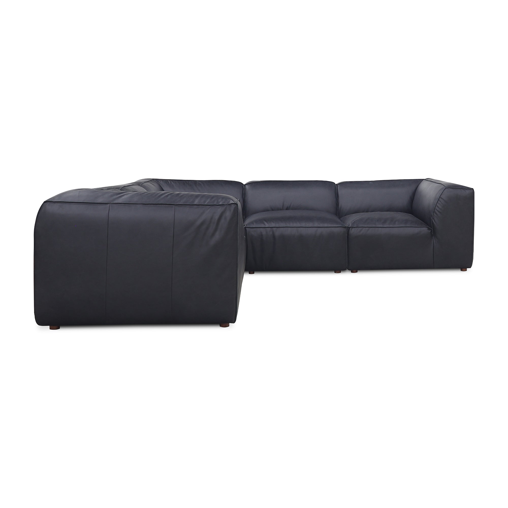 Form Classic L-Shaped Modular Sectional Vantage Black Leather | Black