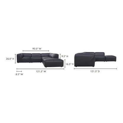 Form Dream Modular Sectional Vantage Black Leather