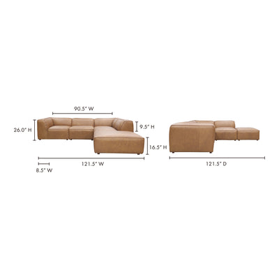 Form Dream Modular Sectional Sonoran Tan Leather by Moe's Home