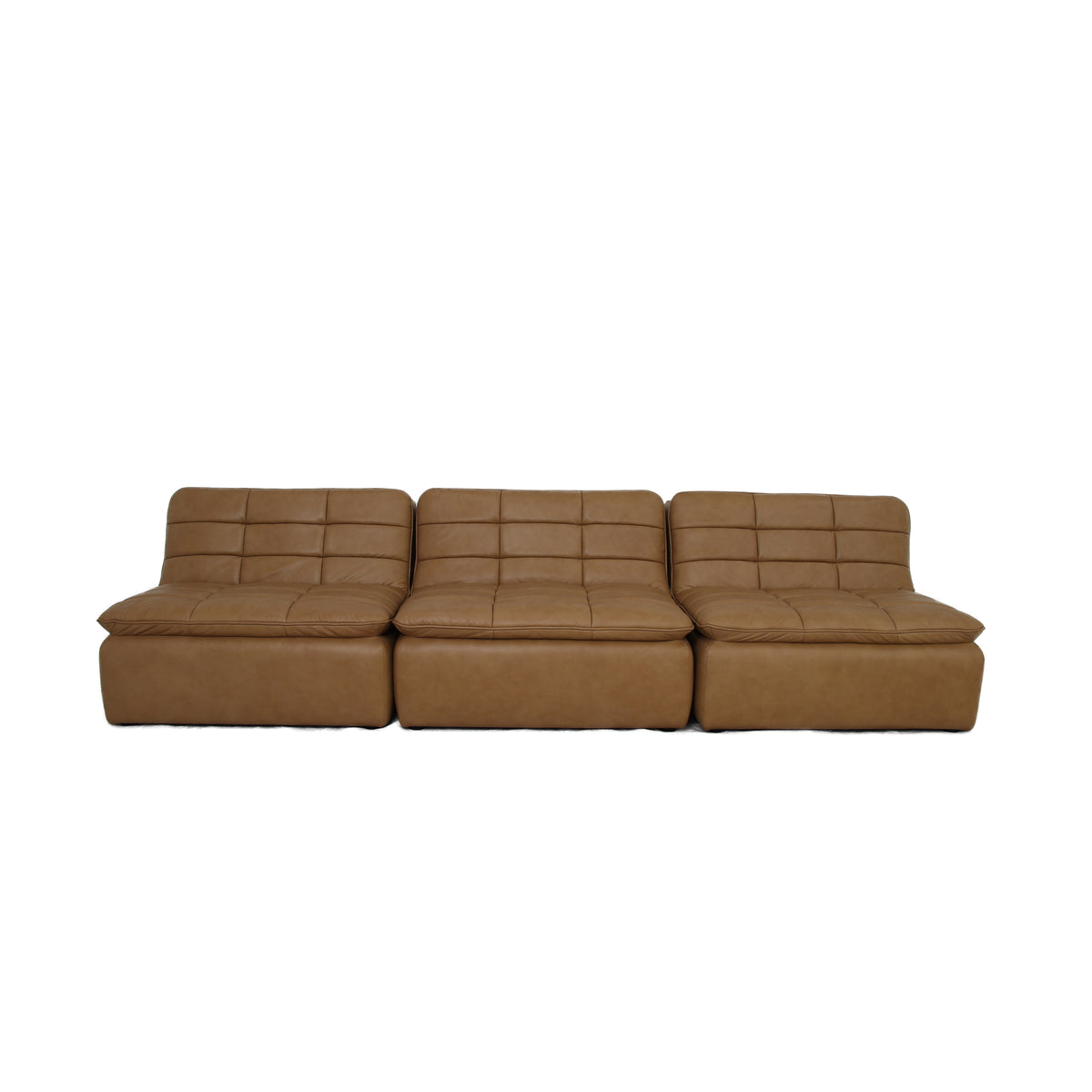 Lino Armless Modular Sofa Tan Leather by Moe's Home