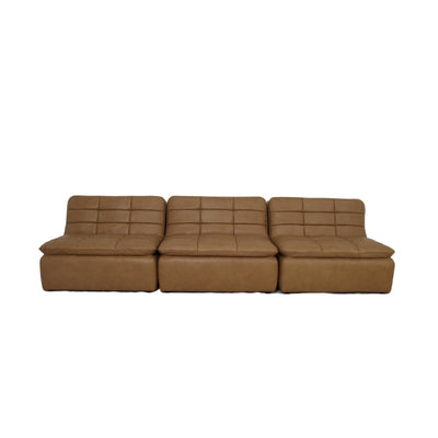 Lino Armless Modular Sofa Tan Leather by Moe's Home