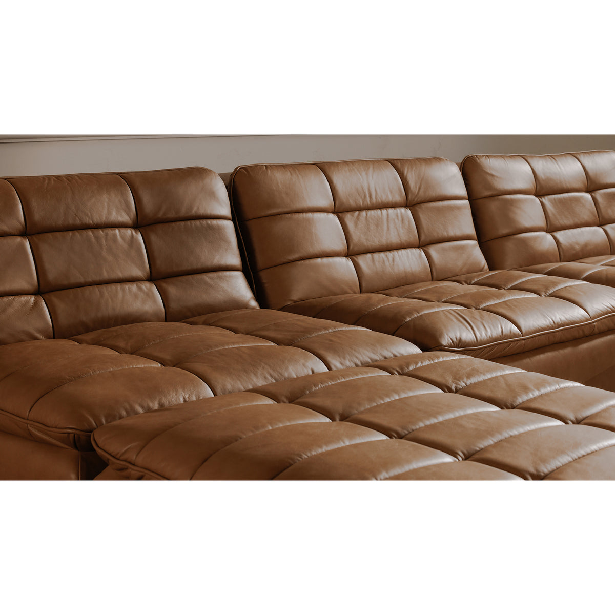 Lino Lounge Modular Sectional Tan Leather by Moe's Home