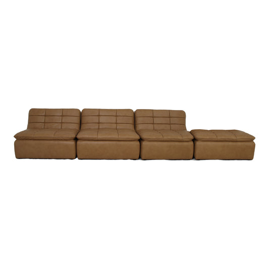 Lino Lounge Modular Sectional Tan Leather by Moe's Home