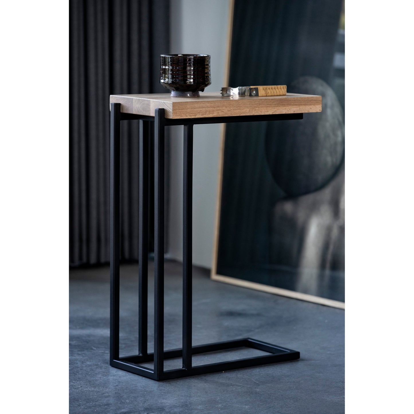 Mila C Shaped Side Table Natural by Moe's Home