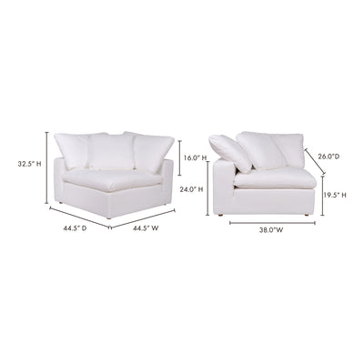 Clay Corner Chair Cream White by Moe's Home