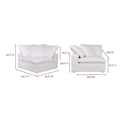 Clay Corner Chair Cream White