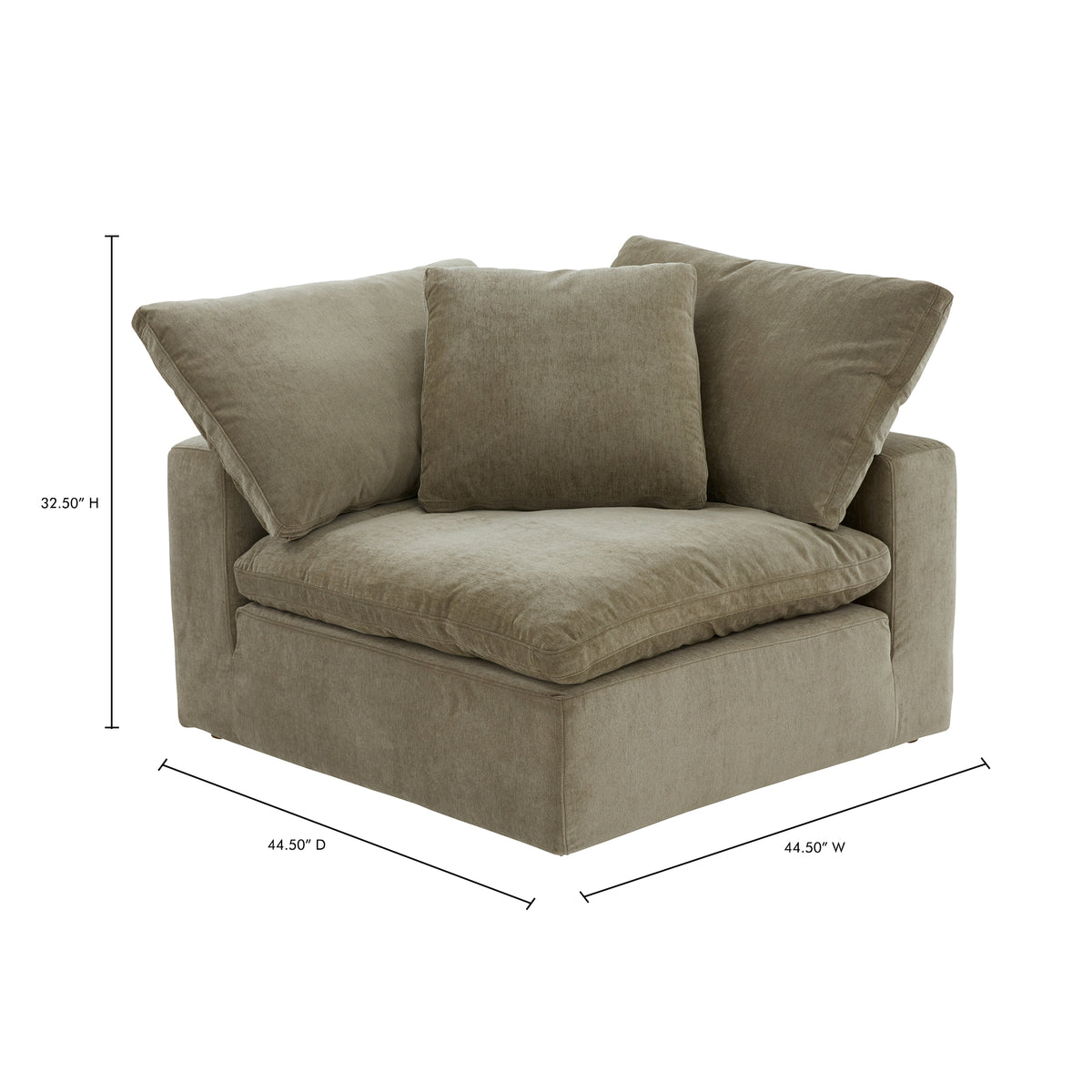 Clay Corner Chair Desert Sage by Moe's Home