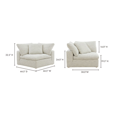 Clay Corner Chair Coastside Sand by Moe's Home