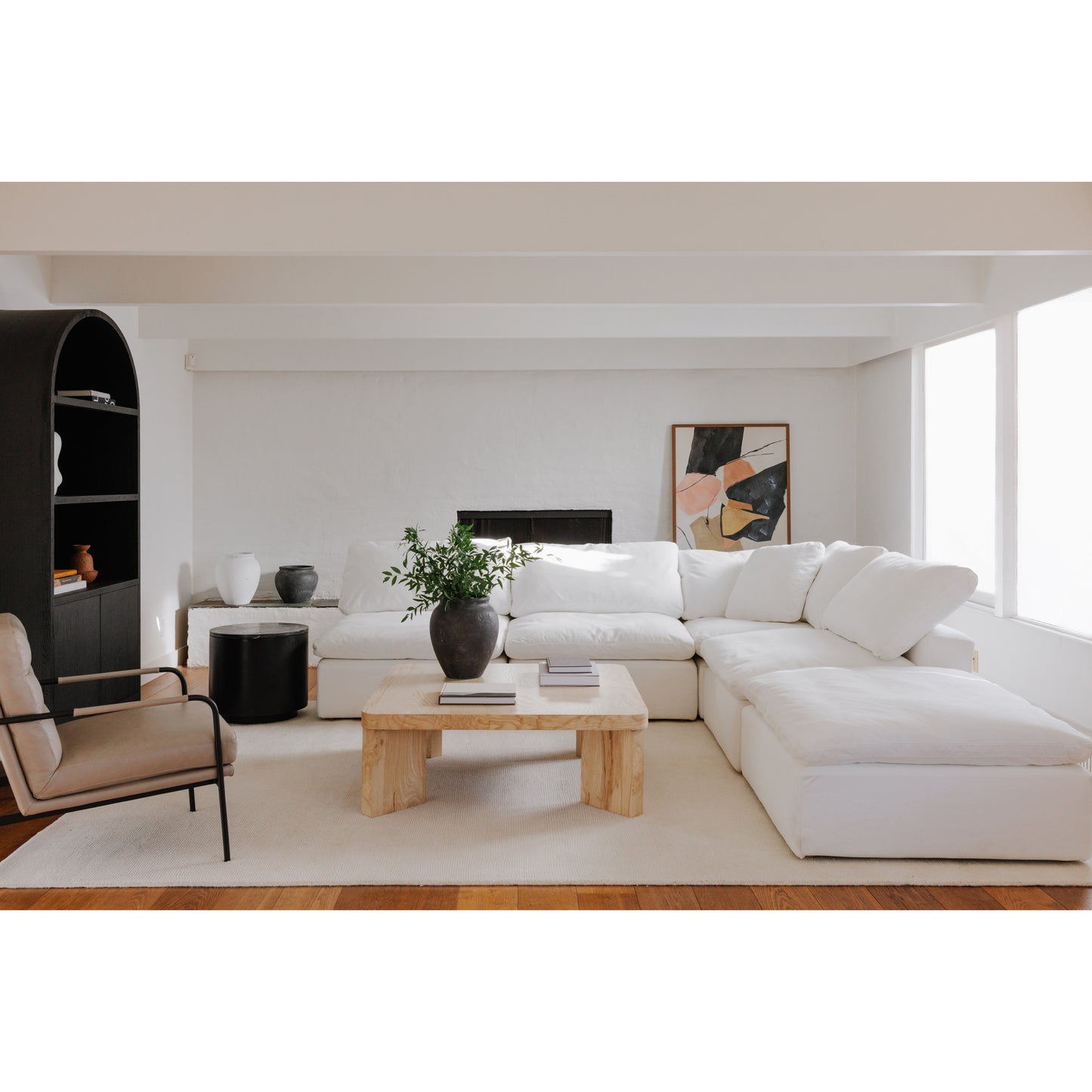 Clay Slipper Chair Cream White by Moe's Home