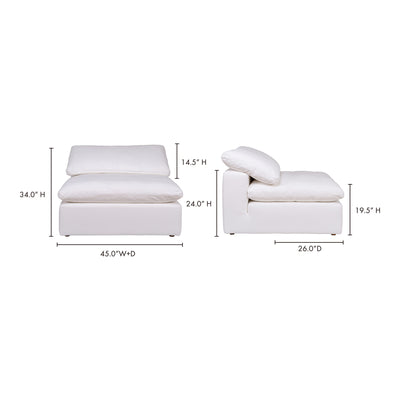Clay Slipper Chair Cream White by Moe's Home