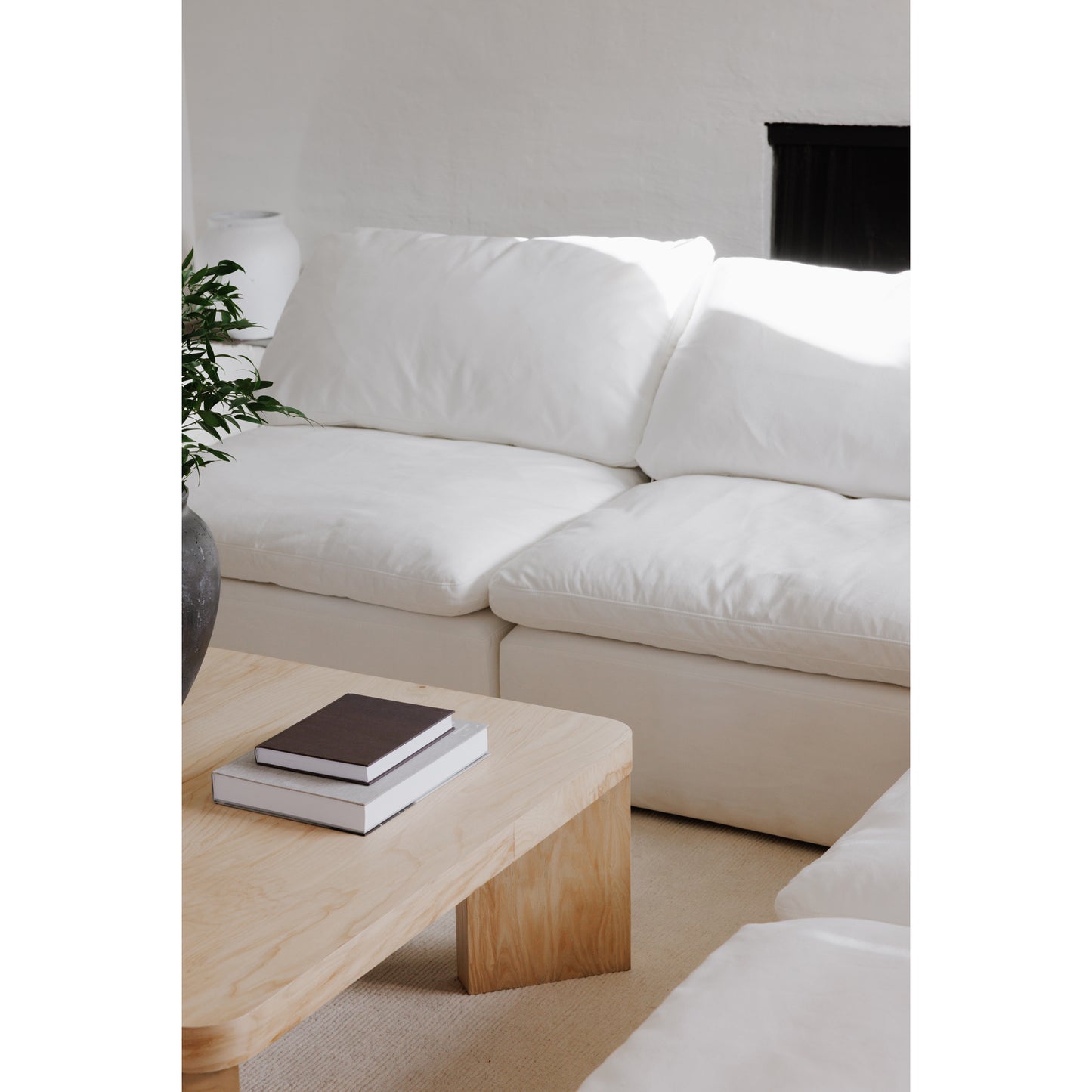 Clay Ottoman Cream White by Moe's Home
