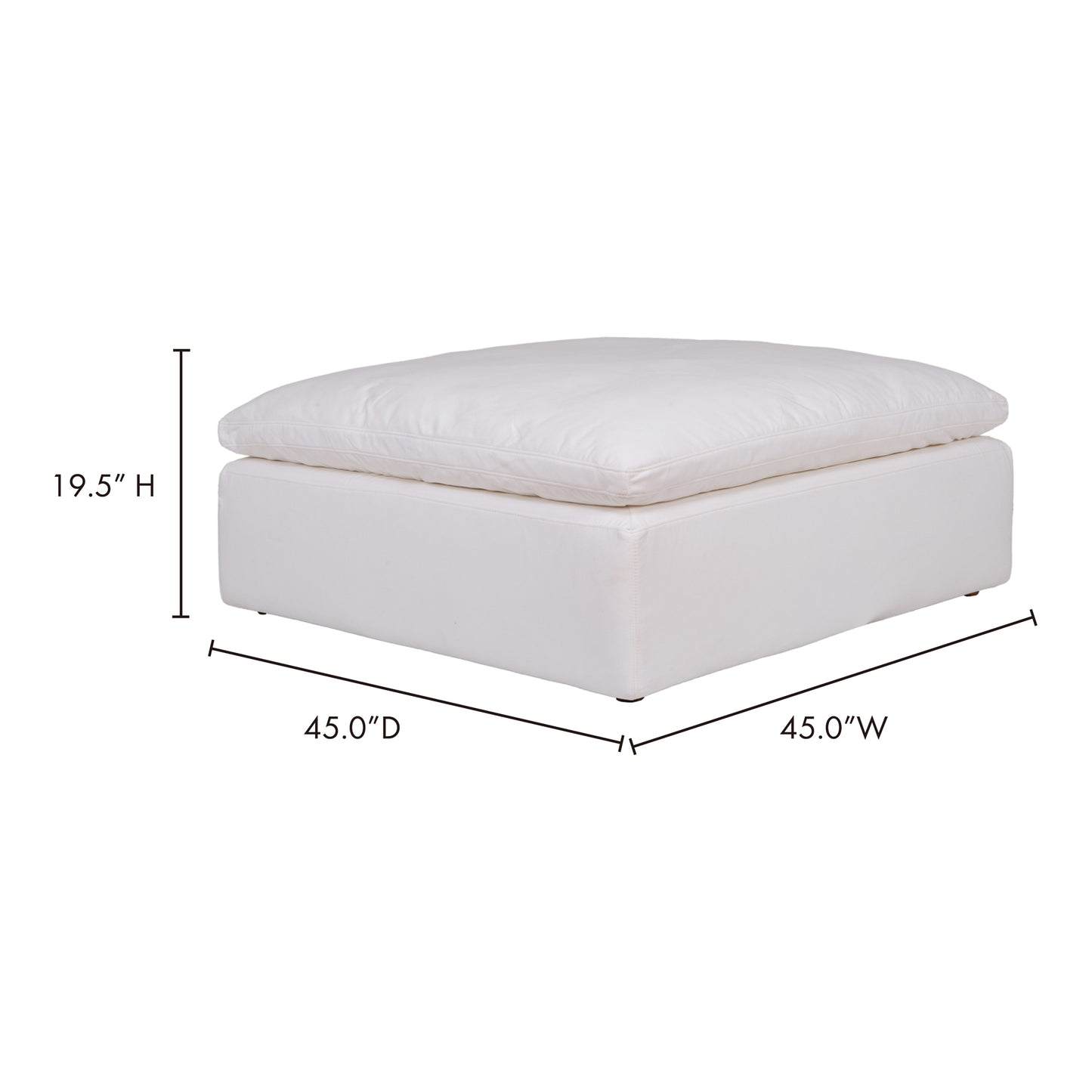 Clay Ottoman Cream White by Moe's Home