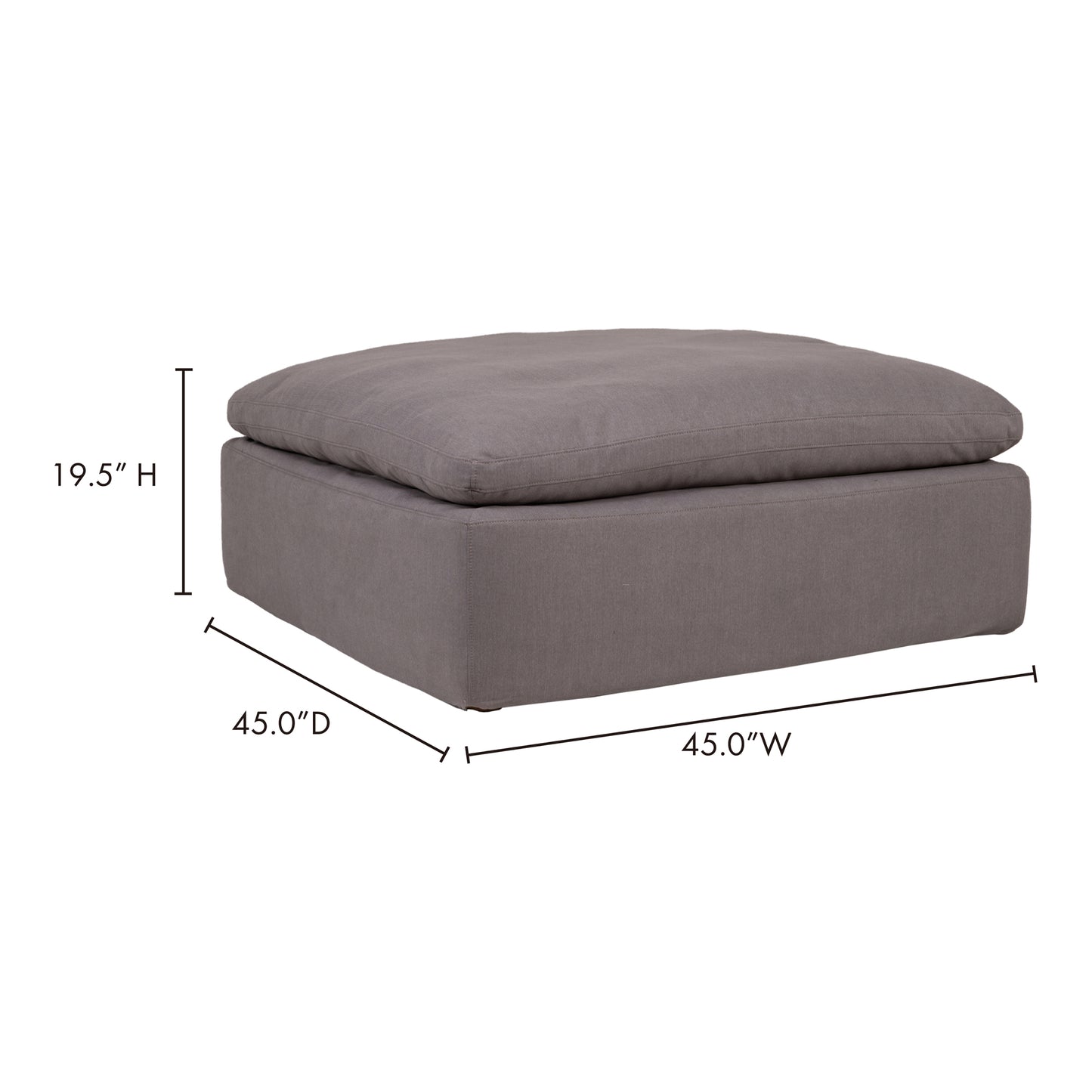 Clay Ottoman Light Grey by Moe's Home