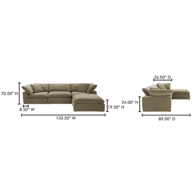 Clay Lounge Modular Sectional Desert Sage by Moe's Home