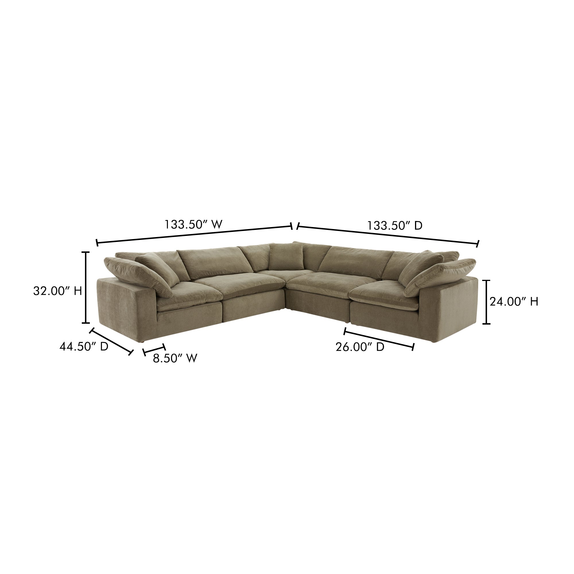 Clay Classic L-Shaped Modular Sectional Desert Sage