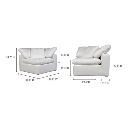 Terra Condo Corner Chair Cream White