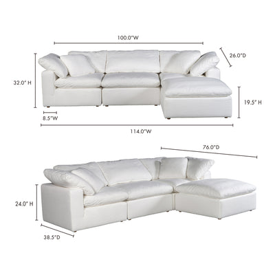 Terra Condo Lounge Modular Sectional Cream White by Moe's Home