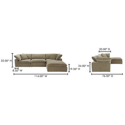Terra Lounge Modular Sectional Desert Sage by Moe's Home