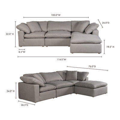 Terra Condo Lounge Modular Sectional Light Grey by Moe's Home