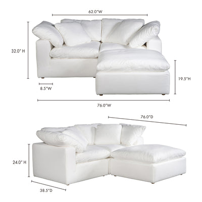 Terra Condo Nook Modular Sectional Cream White by Moe's Home