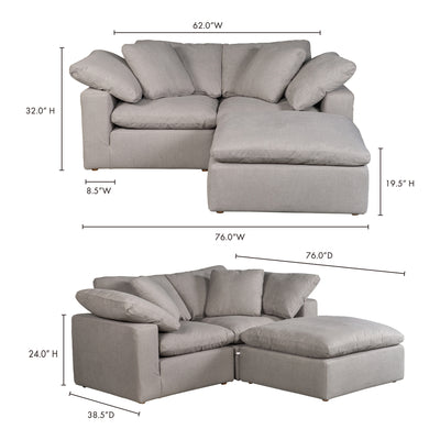 Terra Condo Nook Modular Sectional Light Grey by Moe's Home