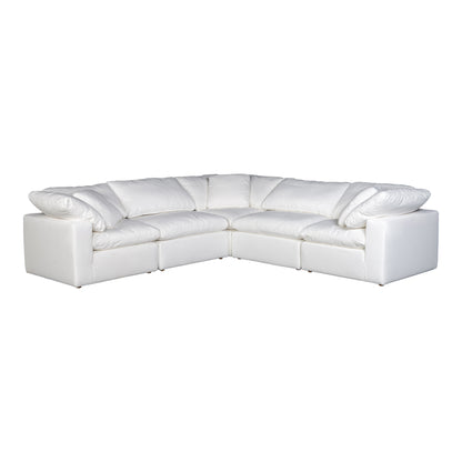 Terra Condo Classic L-Shaped Modular Sectional Cream White | White