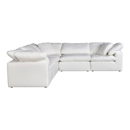 Terra Condo Classic L-Shaped Modular Sectional Cream White