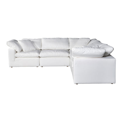 Terra Condo Classic L-Shaped Modular Sectional Cream White