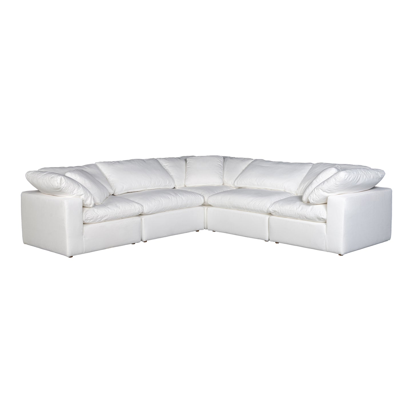 Terra Condo Classic L Shaped Modular Sectional Cream White | White