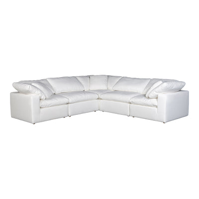 Terra Condo Classic L Shaped Modular Sectional Cream White | White