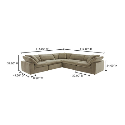 Terra Classic L-Shaped Modular Sectional Desert Sage by Moe's Home