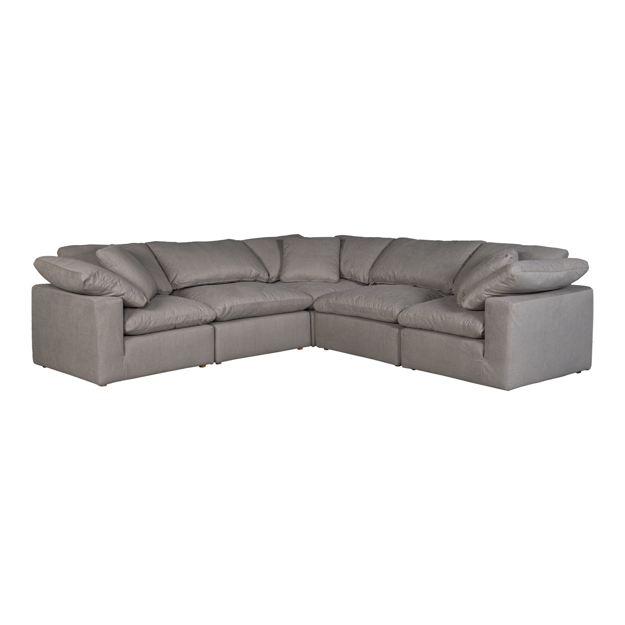 Terra Condo Classic L-Shaped Modular Sectional Light Grey | Grey