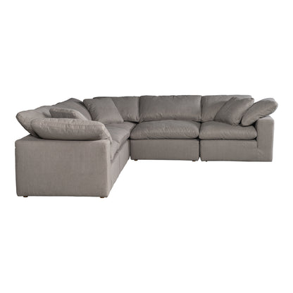 Terra Condo Classic L-Shaped Modular Sectional Light Grey