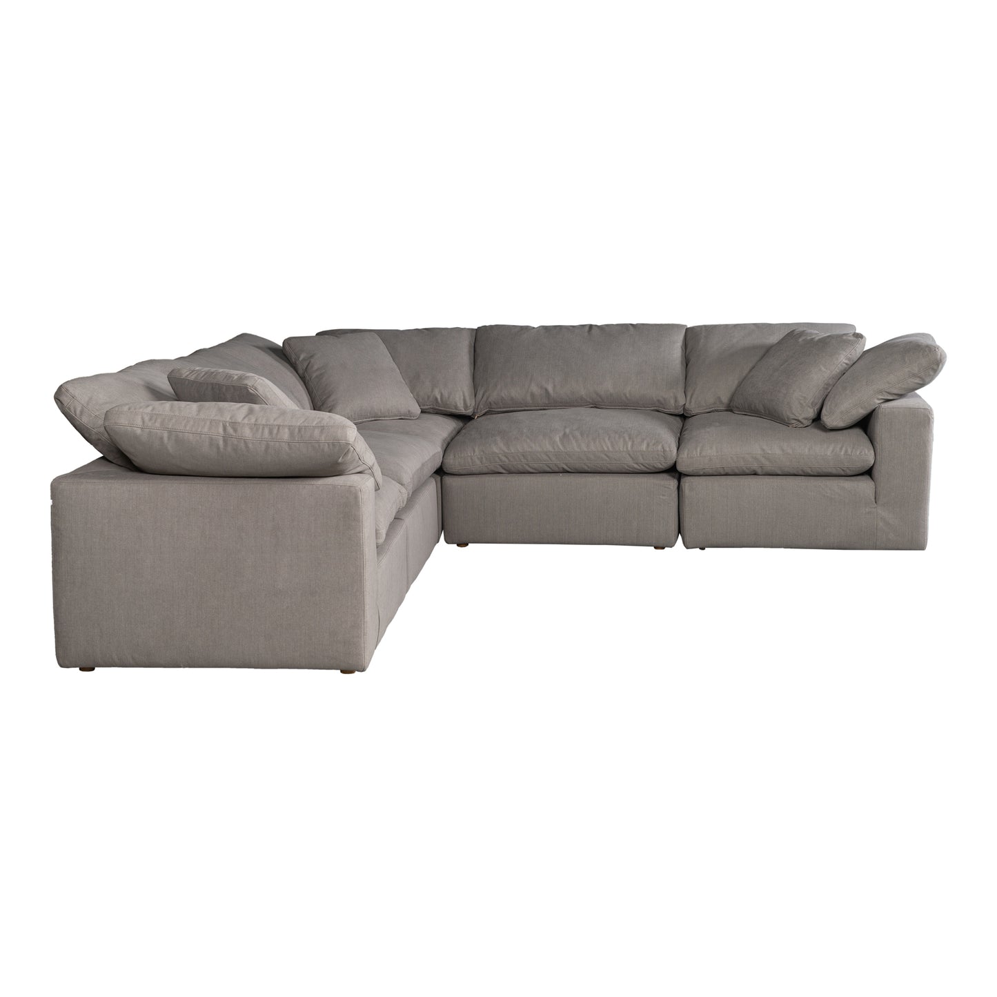 Terra Condo Classic L-Shaped Modular Sectional Light Grey by Moe's Home