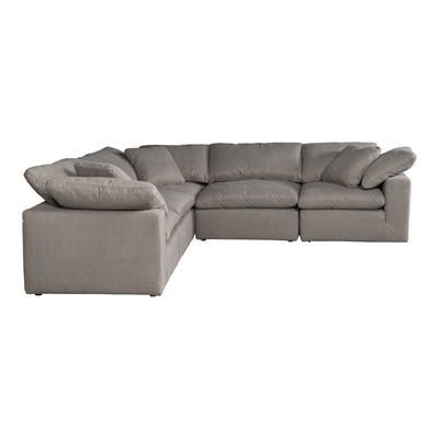 Terra Condo Classic L-Shaped Modular Sectional Light Grey by Moe's Home