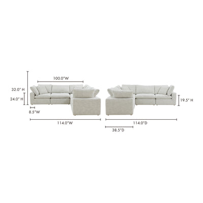 Terra Condo Classic L-Shaped Modular Sectional Coastside Sand by Moe's Home