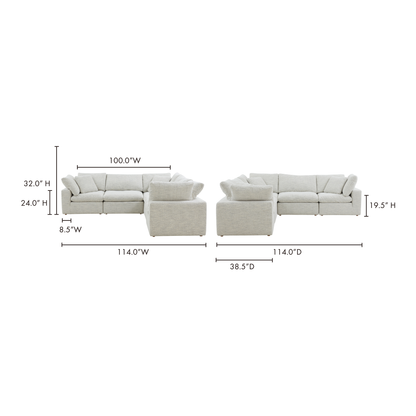 Terra Condo Classic L-Shaped Modular Sectional Coastside Sand