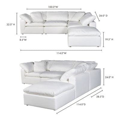 Terra Condo Dream Modular Sectional Cream White by Moe's Home