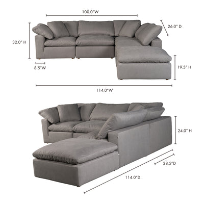 Terra Condo Dream Modular Sectional Light Grey by Moe's Home