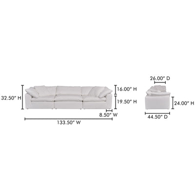 Clay Modular Sofa Cream Cream White by Moe's Home