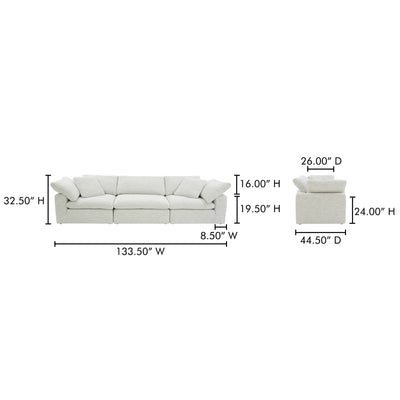 Clay Modular Sofa Coastside Sand by Moe's Home
