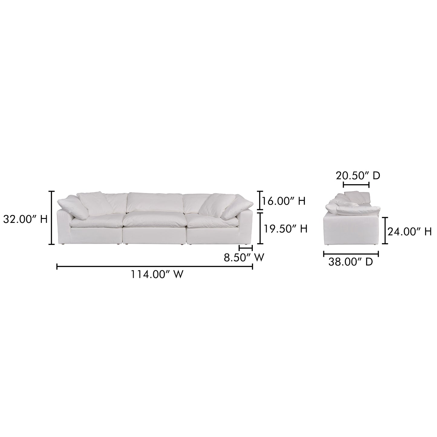 Terra Modular Sofa Cream White by Moe's Home