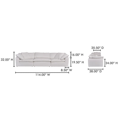 Terra Modular Sofa Cream White by Moe's Home