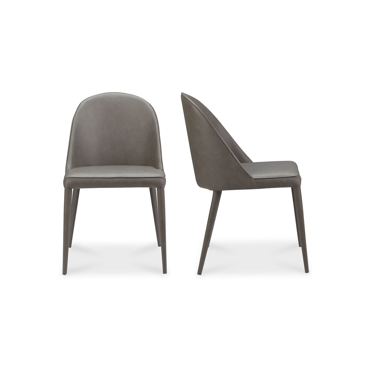 Burton Dining Chair Grey Vegan Leather - Set Of Two by Moe's Home