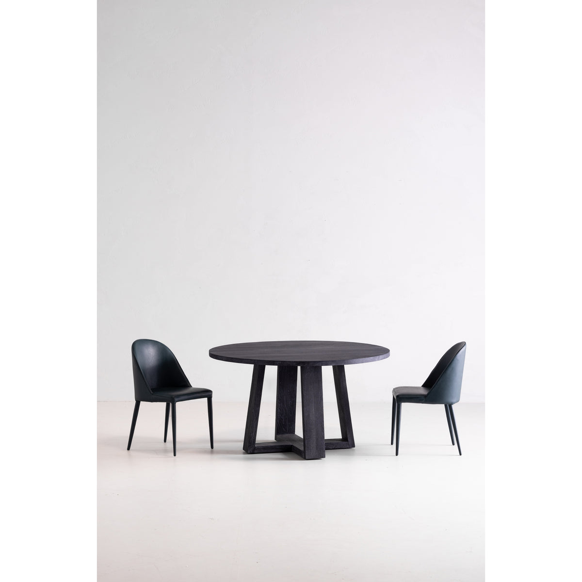 Burton Dining Chair Dark Teal Vegan Leather - Set Of Two by Moe's Home