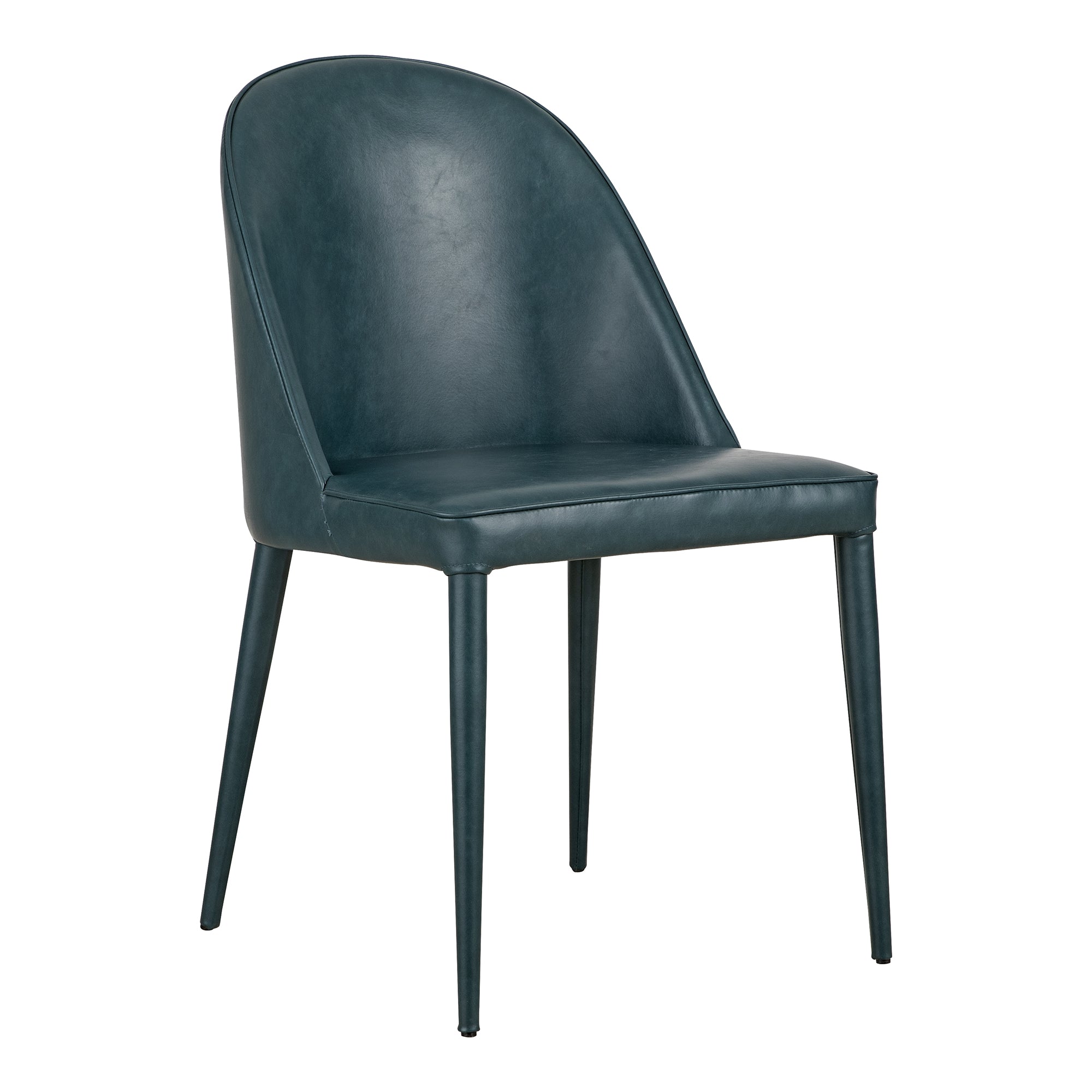 Burton Dining Chair Dark Teal Vegan Leather - Set Of Two by Moe's Home