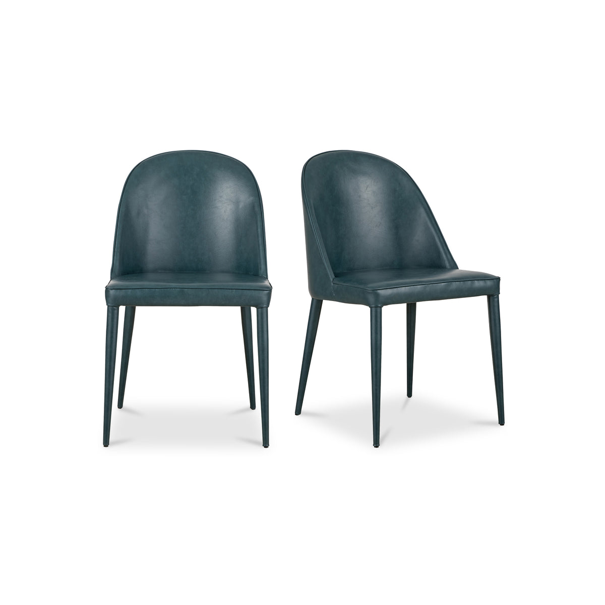 Burton Dining Chair Dark Teal Vegan Leather - Set Of Two by Moe's Home