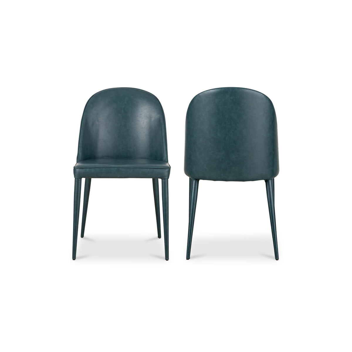 Burton Dining Chair Dark Teal Vegan Leather - Set Of Two by Moe's Home